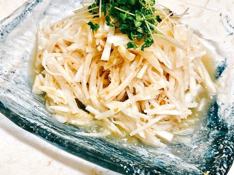 大根とホタテの胡麻風味サラダ★缶詰でお手軽♪